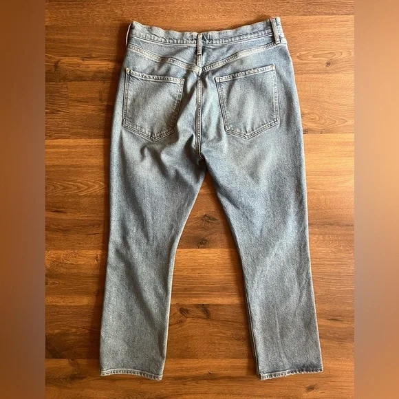 👖 AGOLDE Riley Ripped Lightwash Denim Jeans – Size 32 - Picture 9 of 12